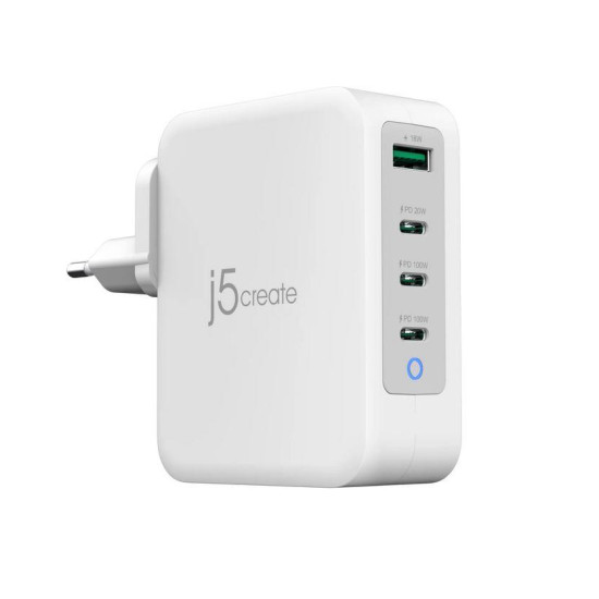 Зарядно j5create JUP43130E 130W, 4 порта, USB-C, USB-A