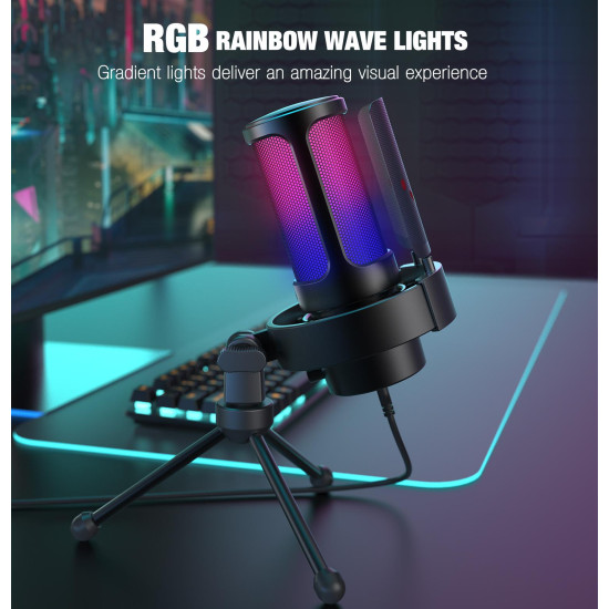 Микрофон FIFINE A8V, RGB, Black