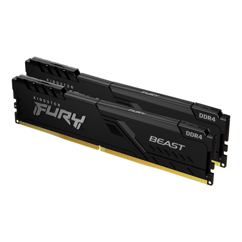 RAM памет Kingston FURY Beast Black, 32GB (2x16GB) DDR4, 3200MT/s, CL16, 1R, Kit of 2