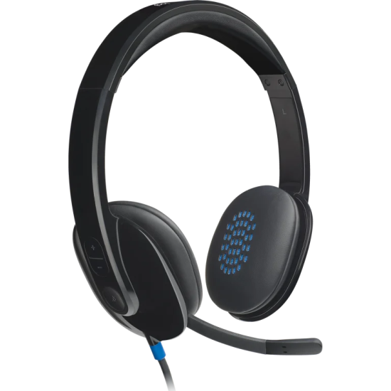 Слушалки Logitech H540, с микрофон, USB, Black (981-000480)