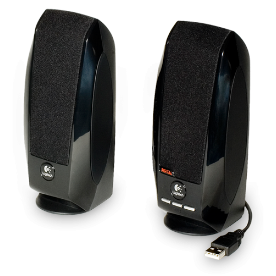 Тонколони Logitech S150, 2.0, 1.2W, USB, LED, Black