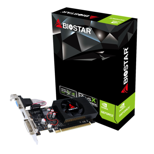 Видеокарта BIOSTAR GeForce GT730, 2GB, GDDR3, 128 bit, DVI-I, D-Sub, HDMI