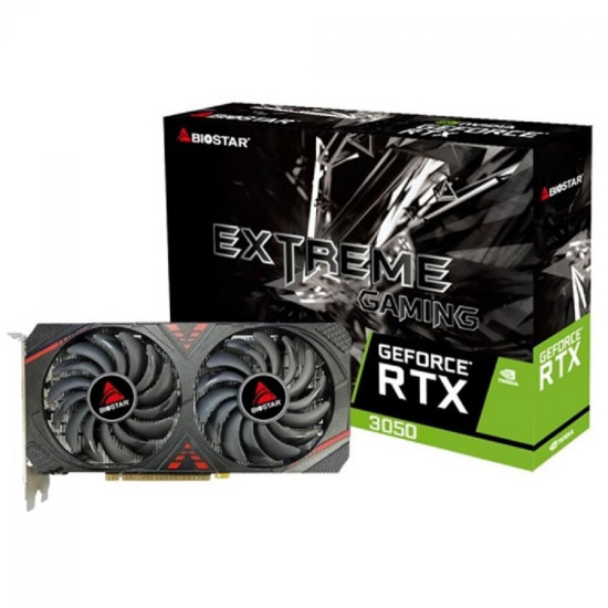 Видеокарта BIOSTAR GeForce RTX 3050, 6GB, GDDR6, 96-bit, PCIe 4.0