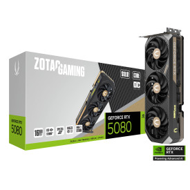 Видеокарта ZOTAC GAMING RTX 5080 Solid Core OC, 16GB, GDDR7, 256-bit, PCI Express 5.0, 850W, DLSS 4.0, 1 x HDMI 2.1, 3 x DisplayPort 2.1