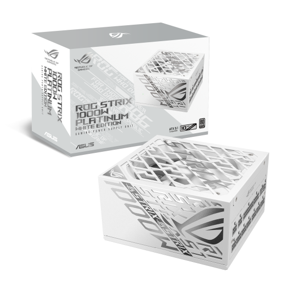 Захранване ASUS ROG STRIX White Edition, 1000W, 80+ Platinum, PCIe 5.1, Fully Modular