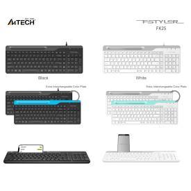 Клавиатура A4Tech Fstyler FK25, стойка за телефон, кирилизирана, Black