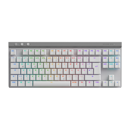 Безжична клавиатура Logitech G515 Lightspeed TKL, Bluetooth, RGB, White