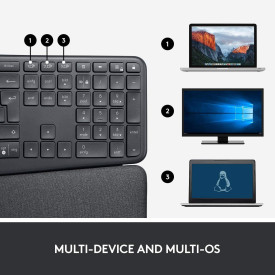 Безжична клавиатура Logitech ERGO K860, Gray