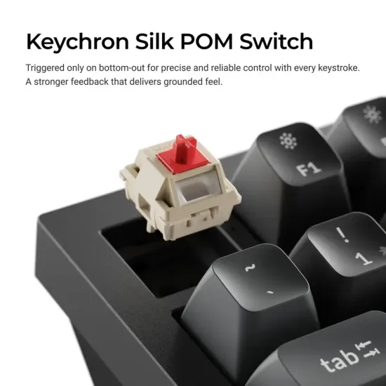 Безжична клавиатура Keychron Q1 Ultra 8K, Black, Silk POM Banana Switch
