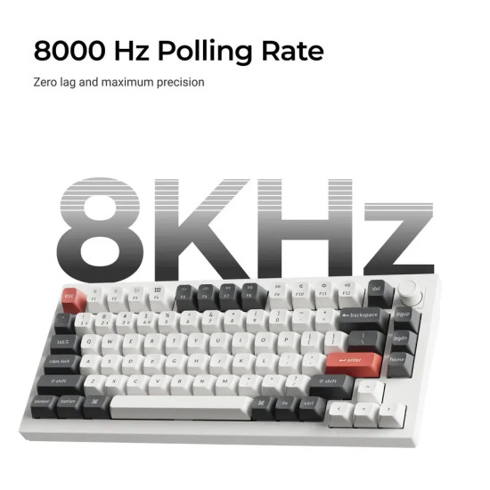 Безжична клавиатура Keychron Q1 Ultra 8K, Black, Silk POM Banana Switch