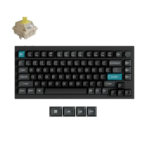 Безжична клавиатура Keychron Q1 Ultra 8K, Black, Silk POM Banana Switch