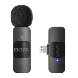 Микрофон BOYA BY-V1, безжичен, Lightning, Black
