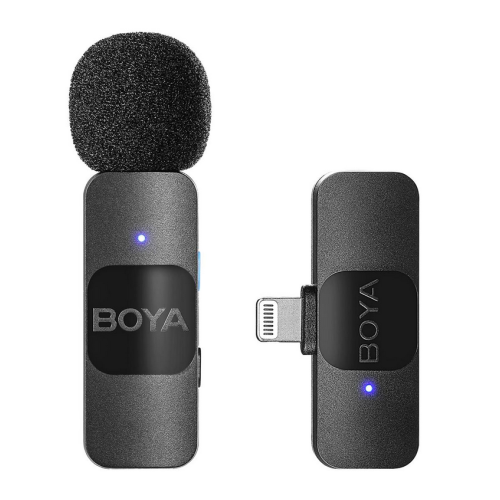 Микрофон BOYA BY-V1, безжичен, Lightning, Black