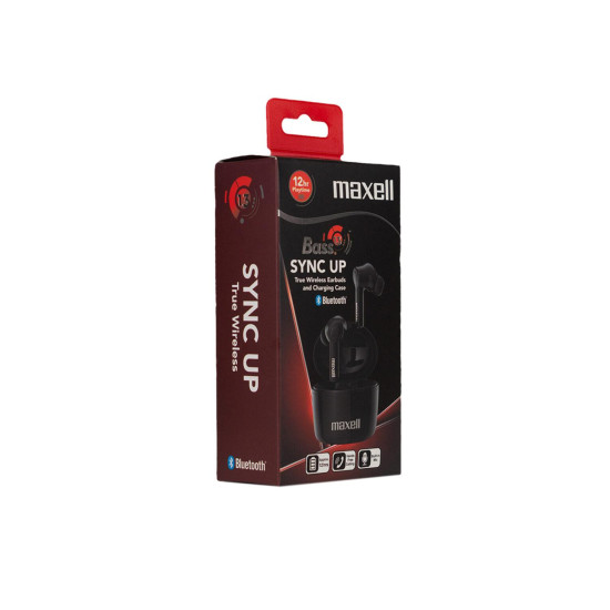Безжични слушалки Maxell Bass13, TWS, Bluetooth 5.0, Black (ML-AH-B13-TWB)