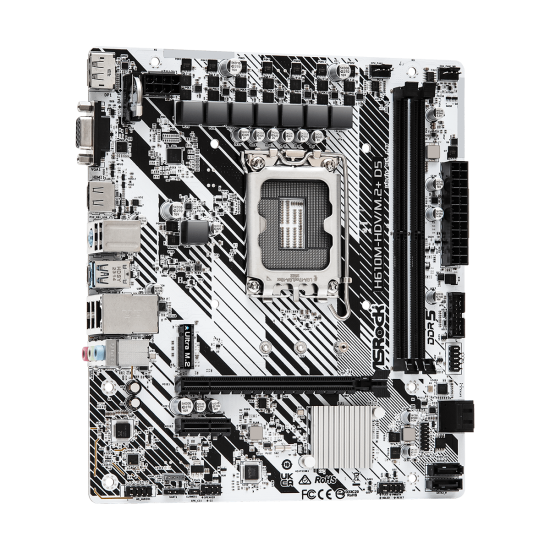 Дънна платка ASRock H610M-HDV, LGA1700, mATX, 2x DDR5, PCIe 4.0