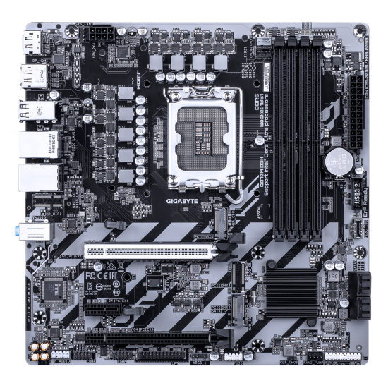 Дънна платка GIGABYTE Q870M D3H, mATX, LGA 1851, DDR5, PCIe 5.0, USB-C