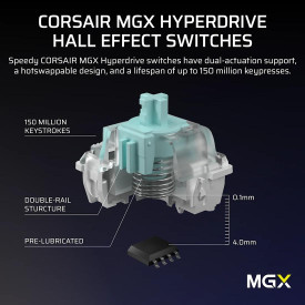 Клавиатура Corsair Vanguard Pro 96, Hall Effect, Hyperdrive Magnetic Switch