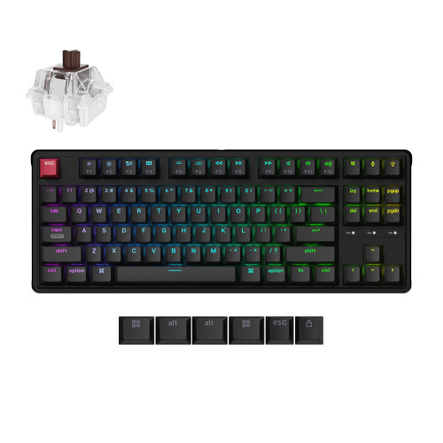 Клавиатура Keychron C3 Pro 8K QMK, Super Brown Switch, Hot-Swappable, RGB, Black