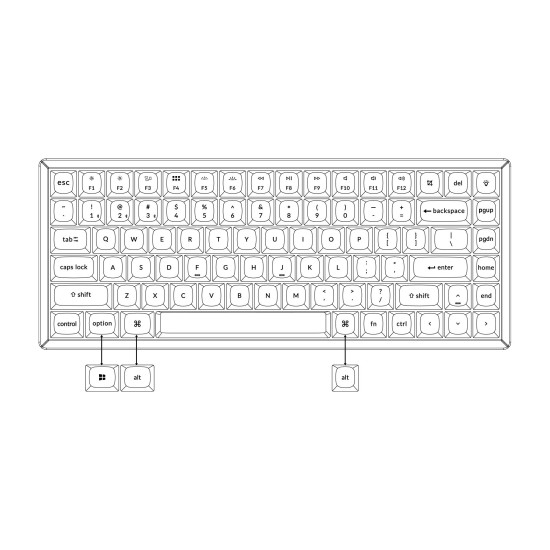 Безжична клавиатура Keychron K2 Pro, Hot-Swappable, Mechanical Blue Switch, RGB, Black