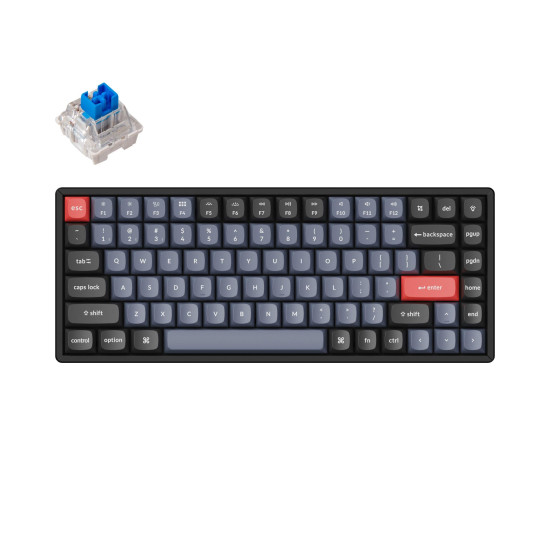 Безжична клавиатура Keychron K2 Pro, Hot-Swappable, Mechanical Blue Switch, RGB, Black