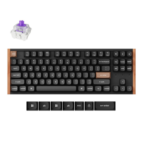 Безжична клавиатура Keychron K8 HE Magnetic Switch, Black Special Edition, Nebula суичове, Black