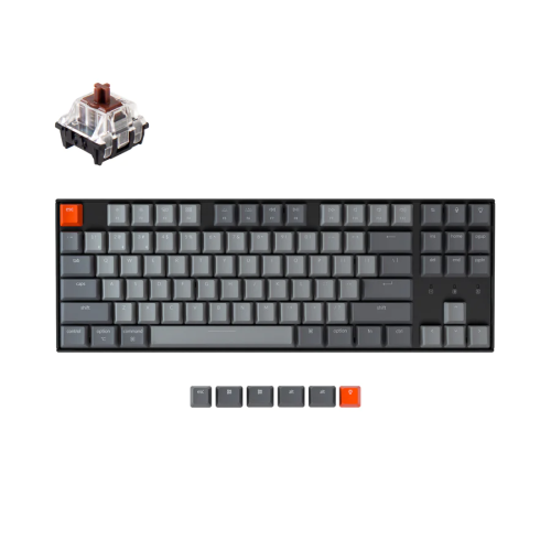 Безжична клавиатура Keychron K8 TKL, Hot-Swappable, Gateron Brown суичове, RGB, Black