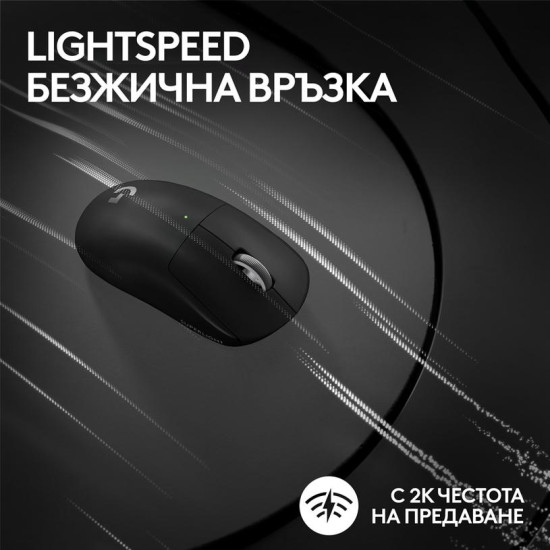 Безжична мишка Logitech G Pro X Superlight 2, 44000 DPI, 8000Hz, Black (910-006631)