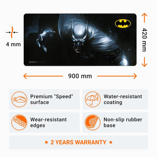 Подложка за мишка DC Batman Mindbomb - Bruce Wayne XL, 900x420x4 mm (FWBMPBATMANVR26XL)
