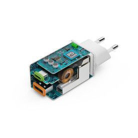 Зарядно HAMA 201993, 45 W, 1x USB-C - 1x USB-A, PD, бяло