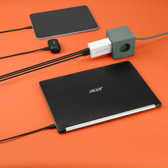 Зарядно HAMA 201997, 100W GaN, 2xUSB-C PD, 1xUSB-A QC