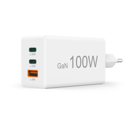 Зарядно HAMA 201997, 100W GaN, 2xUSB-C PD, 1xUSB-A QC
