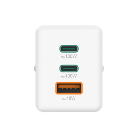 Зарядно HAMA 201997, 100W GaN, 2xUSB-C PD, 1xUSB-A QC