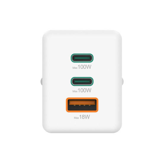 Зарядно HAMA 201997, 100W GaN, 2xUSB-C PD, 1xUSB-A QC