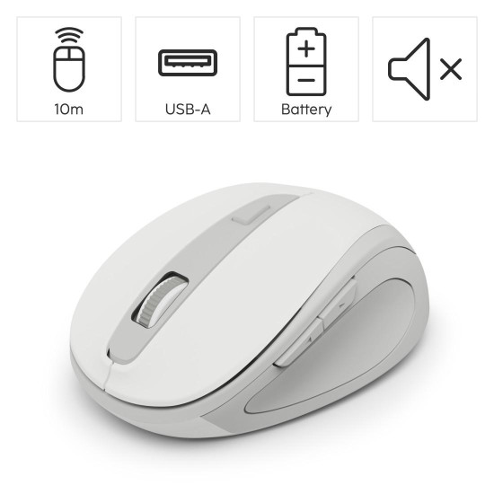 Безжична мишка HAMA WM-400, 6 бутона, тиха, White