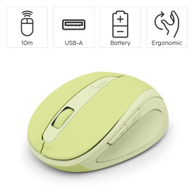 Безжична мишка HAMA WM-400, 6 бутона, тиха, Green