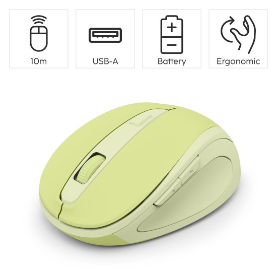 Безжична мишка HAMA WM-400, 6 бутона, тиха, Green