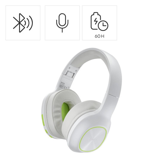 Безжични слушалки HAMA Spirit Calypso III, Over-Ear, Bass Boost, Fold, White