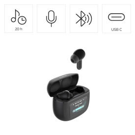 Безжични слушалки HAMA Spirit Touch, TWS, ANC, In-Ear, Black