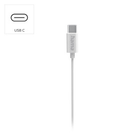 Слушалки HAMA Curly, USB-C, Mic, White