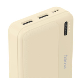 Външна батерия HAMA Pocket 10, 10000 mAh, 2x USB-A, бежов