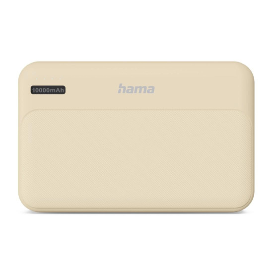 Външна батерия HAMA Pocket 10, 10000 mAh, 2x USB-A, бежов