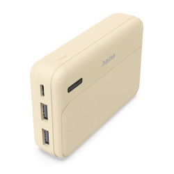 Външна батерия HAMA Pocket 10, 10000 mAh, 2x USB-A, бежов