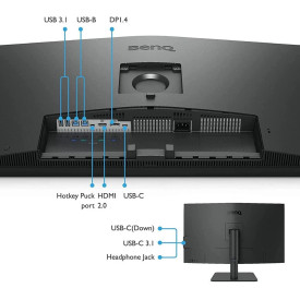 Монитор BenQ PD3205U, 32 инча, IPS, UHD 3840 x 2160, 60Hz, 5ms, HDMI/DP