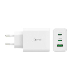 Зарядно j5create JUP3365E 65W, 3 порта, USB-C, USB-A