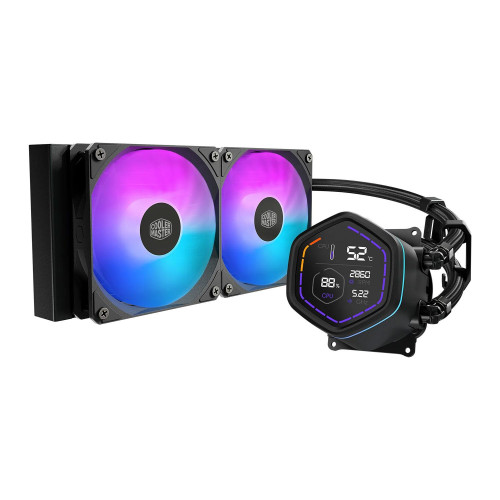 Водно охлаждане Cooler Master MasterLiquid Core NEX Digital 240 ARGB, 240mm, LED дисплей, Black (MLX-D24M-A18PA-RD)