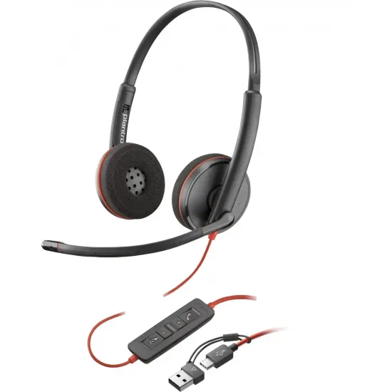 Слушалки HP Poly Blackwire 3220 USB-C - Черен
