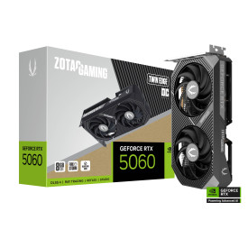 Видеокарта ZOTAC GAMING RTX 5060 Twin Edge OC, 8GB, GDDR7, 128-bit, PCI Express 5.0, 550W, DLSS 4.0, 1 x HDMI 2.1, 3 x DisplayPort 2.1