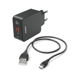 Зарядно HAMA 201621, 19.5W, micro USB + кабел, 3A
