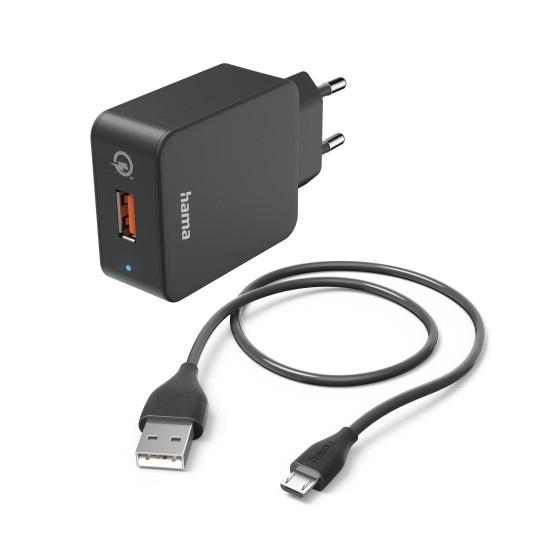 Зарядно HAMA 201621, 19.5W, micro USB + кабел, 3A