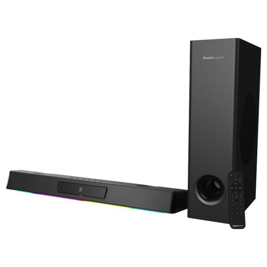 Тонколони Creative Katana V2X 2.1, Super X-Fi, HDMI, USB-C,TOSLINK, 90W, RGB, Black